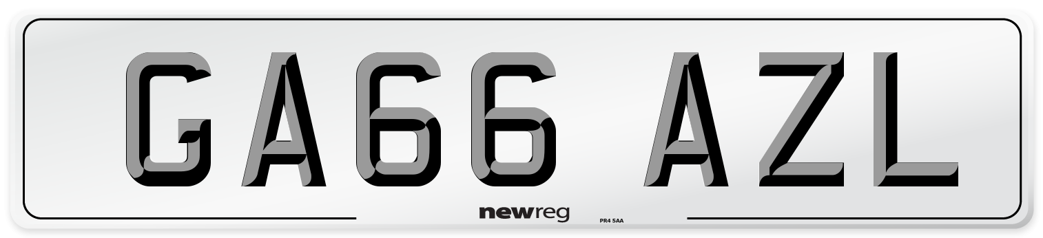 GA66 AZL Number Plate from New Reg